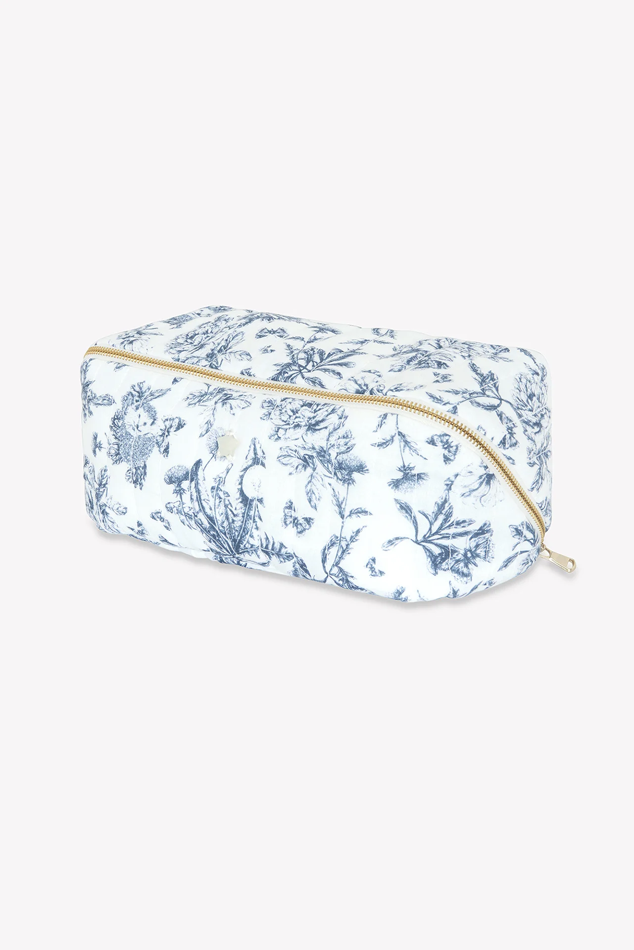 Trousse zippée - Imprimé inspiration Toile de Jouy bleu - Image 6