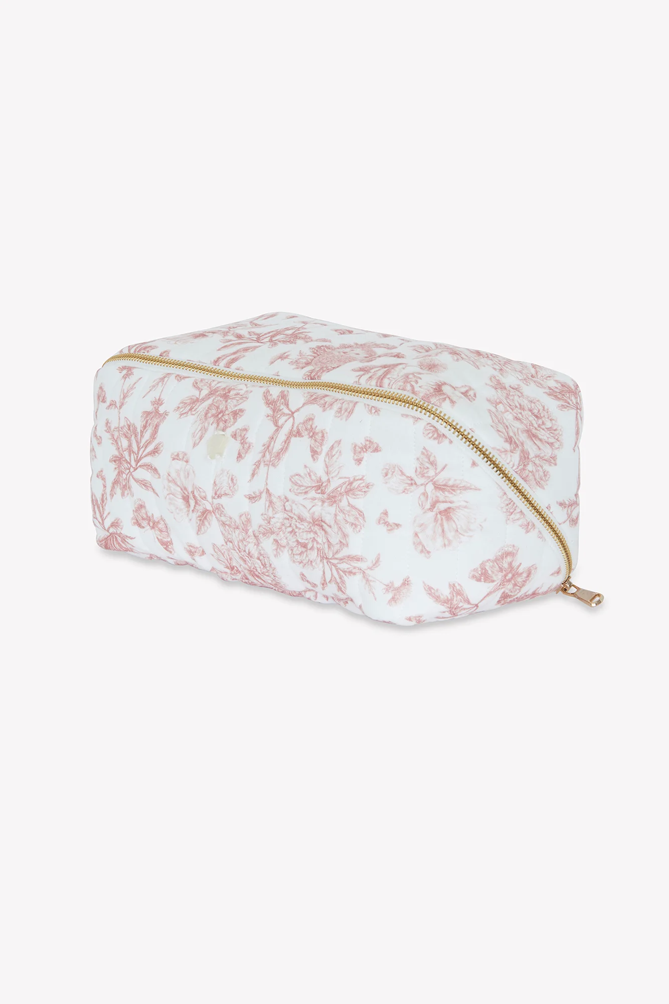 Trousse zippée - Imprimé inspiration Toile de Jouy rose - Image 6