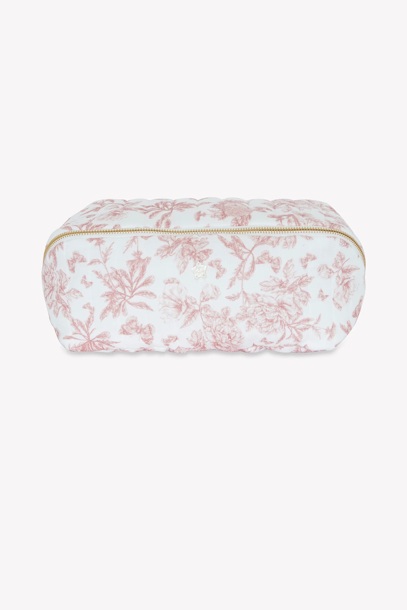 Trousse zippée - Imprimé inspiration Toile de Jouy rose - Image 7