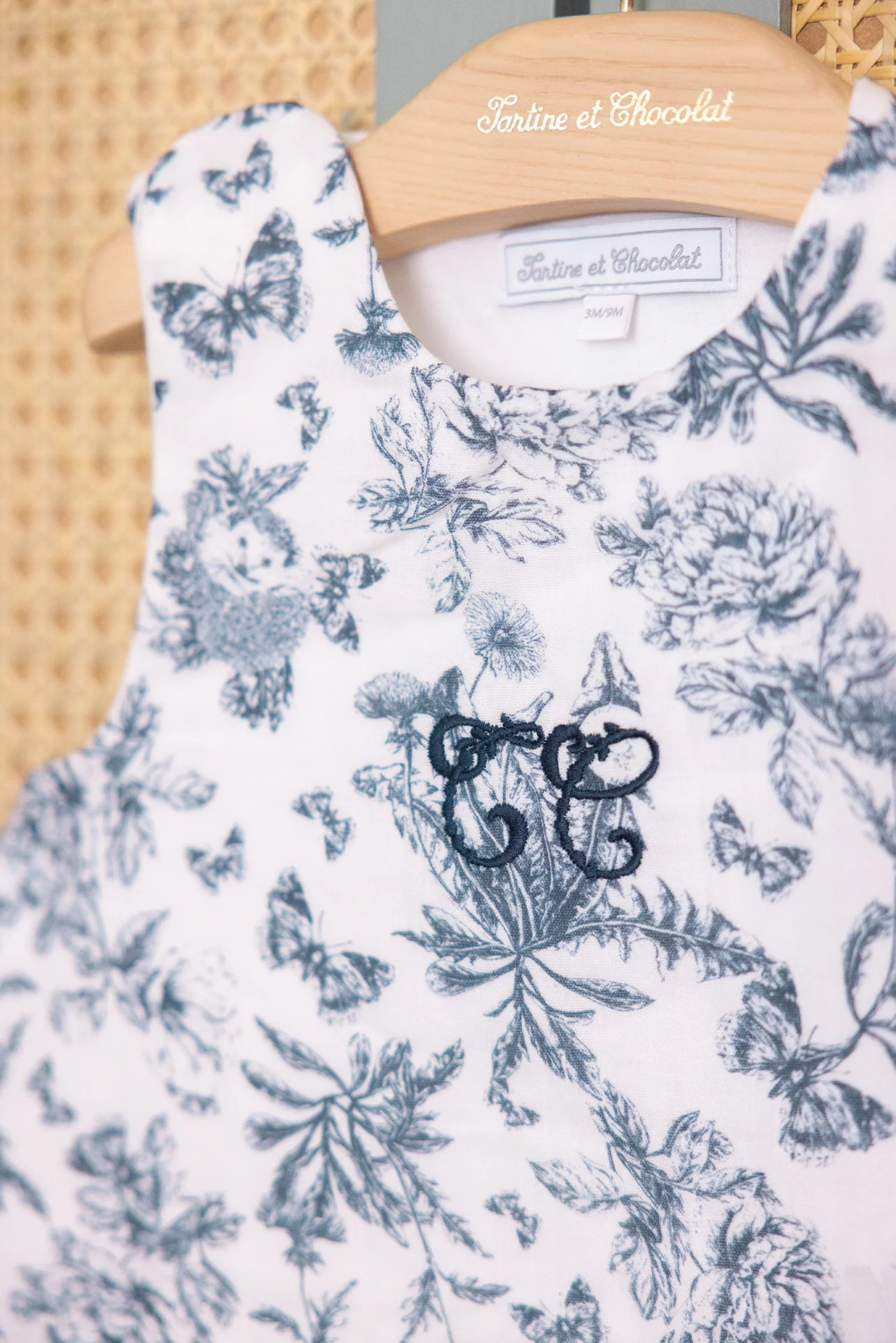 Gigoteuse d'été - T1 Imprimé inspiration toile de jouy bleu - Image 3