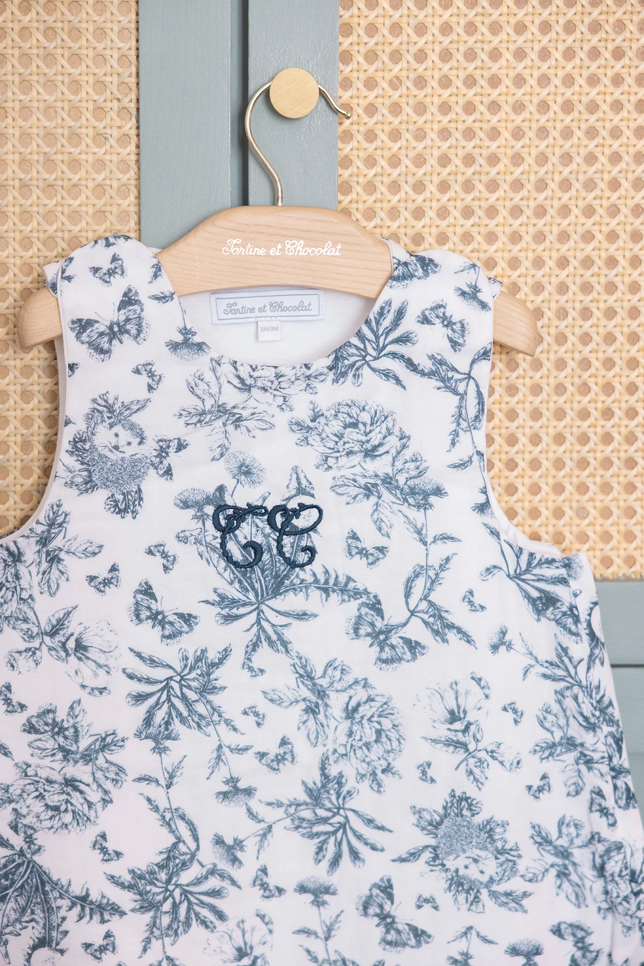 Gigoteuse d'été - T1 Imprimé inspiration toile de jouy bleu - Image 4