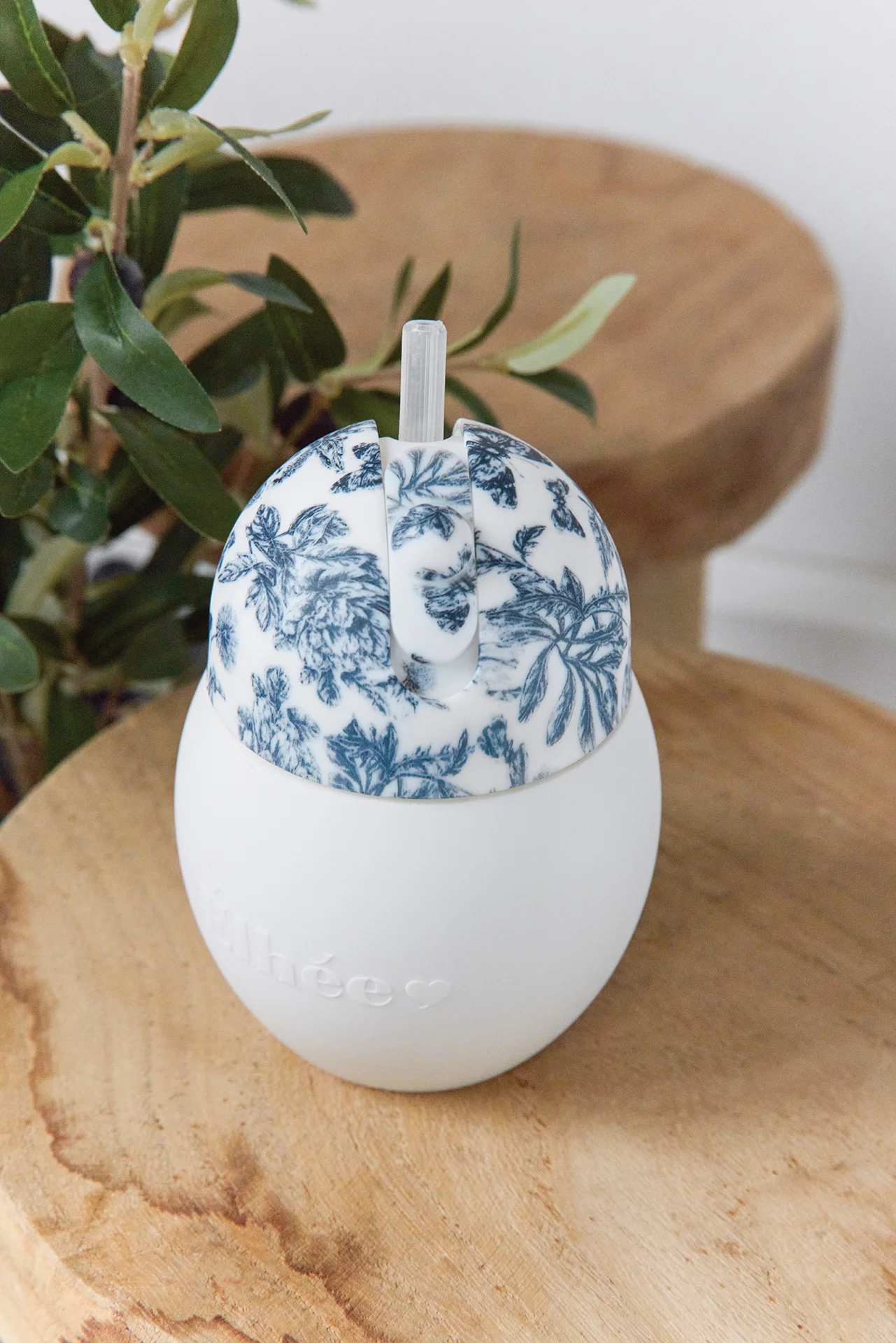 Tasse à paille Coconut - Toile de jouy bleu Élhée x Tartine et Chocolat - Image 3