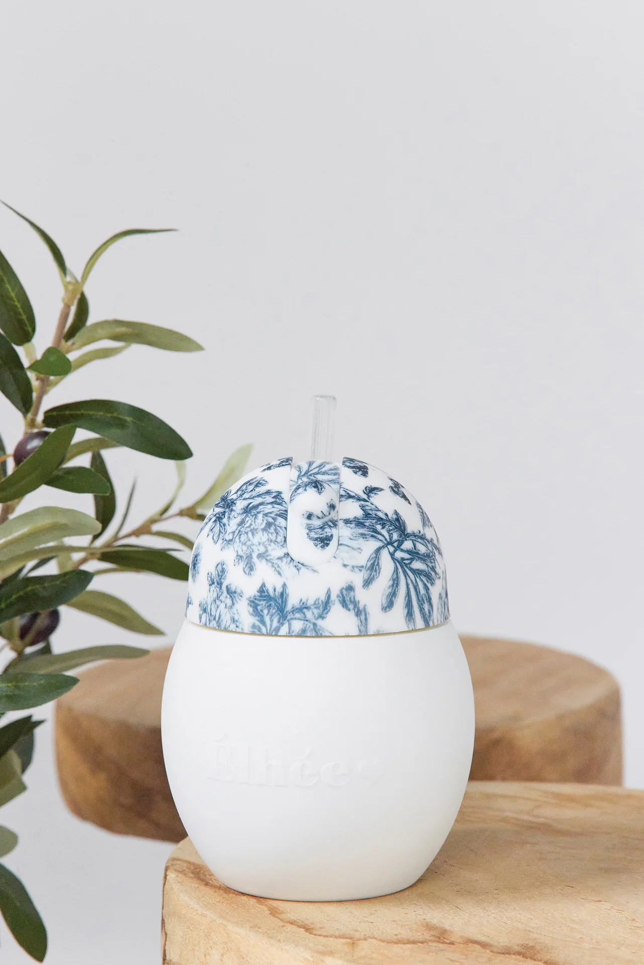 Tasse à paille Coconut - Toile de jouy bleu Élhée x Tartine et Chocolat - Image 4